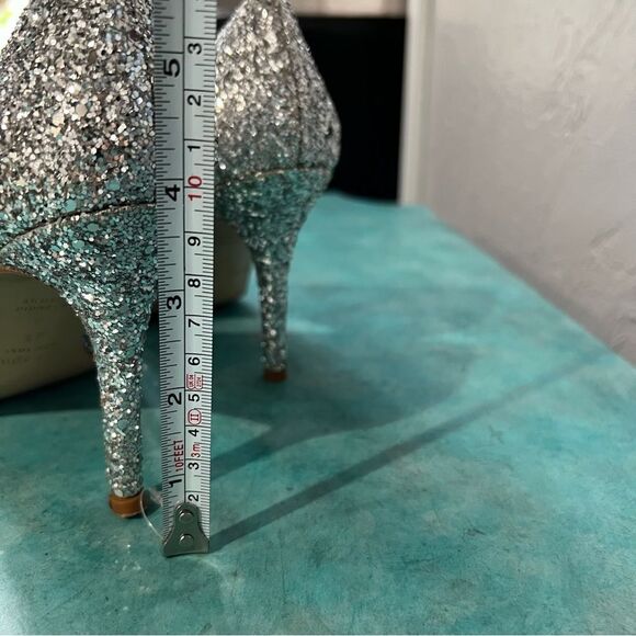 Kate Spade Silver Glitter Pumps Karolina High-Heel - Picture 7 of 8